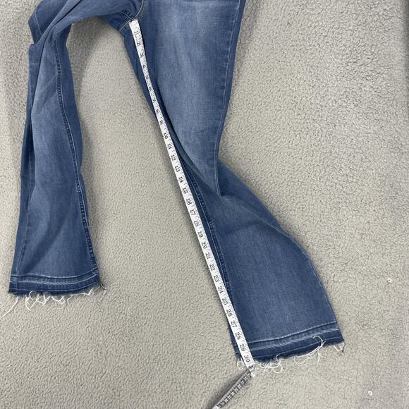 Democracy Jeans Womens 10 Blue Bootcut Frayed Hem Stretch Denim Ab Technology - Picture 3 of 14